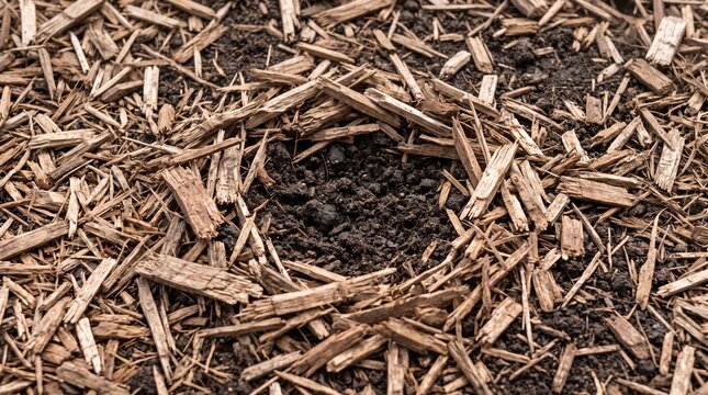 Crumbly mature compost with small leaf and wood fragments