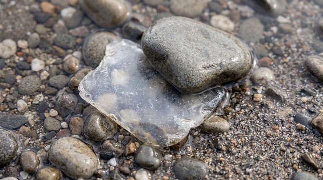 Muddy runoff leaving a silt fan across a gravel path