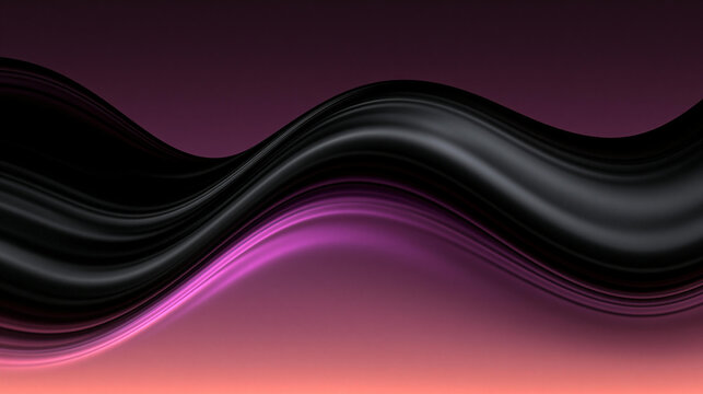 Abstract Waves of Black and Purple Flowing Together Creating a Modern Artistic Background