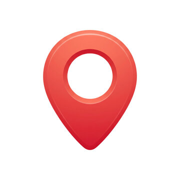 Red map pin icon for location tracking and destination