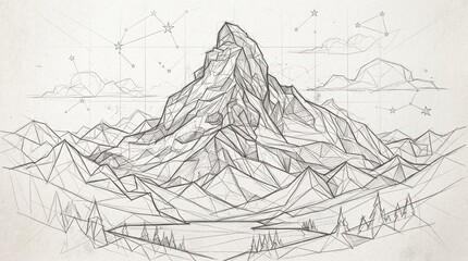 Fototapeta premium drawing of a mount