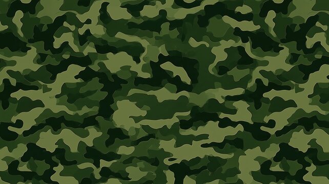 緑色の迷彩柄のパターン。アウトドアや軍事関連のデザイン素材