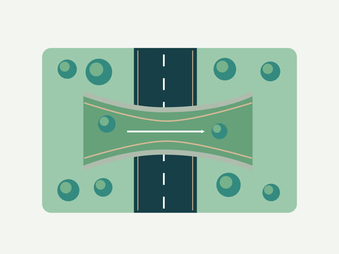 Vegetated wildlife overpass reconnecting habitat across a road