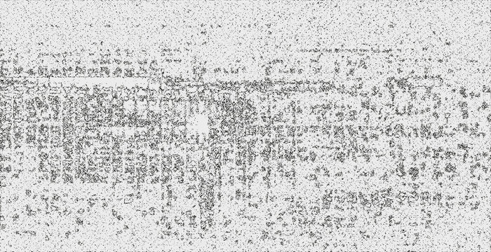 Risograph texture overlay with monochrome dither, dense black stipple and speckled noise grain on white photocopy paper background
