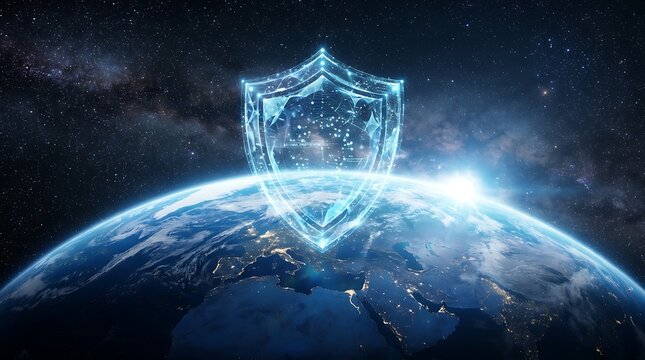 Digital shield protecting Earth in space