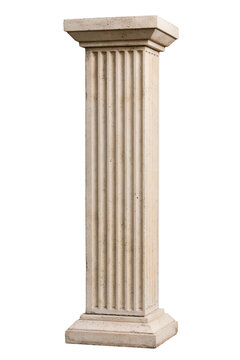 Elegant classic stone pillar with vertical fluting and ornate capital.