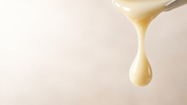 Thick Sweetened Condensed Milk Dripping in Macro