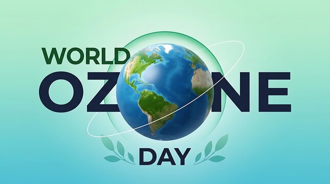 World ozone day logo with earth illustration