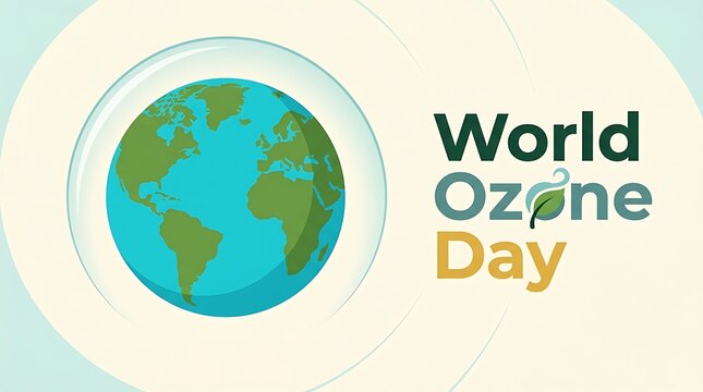 World ozone day logo with earth illustration