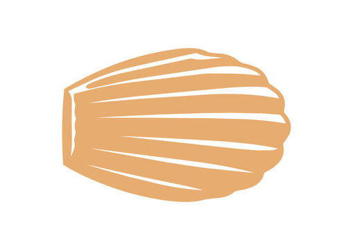 Madeleine Silhouette Illustration with Classic Shell Shape／クラシックな貝殻型のマドレーヌのシルエットイラスト