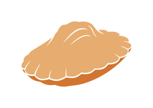 Madeleine Silhouette Illustration with Classic Shell Shape／クラシックな貝殻型のマドレーヌのシルエットイラスト