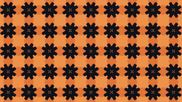 Orange and black geometric shape seamless loop abstract pattern background