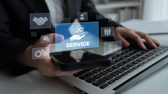 Customer service and support workflow with cooperation, communication, maintenance, and checklist icons for efficient service operation and user satisfaction Latch