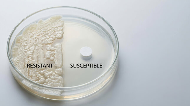 Antimicrobial resistance research in laboratory culture compares resistant and susceptible samples for medical analysis