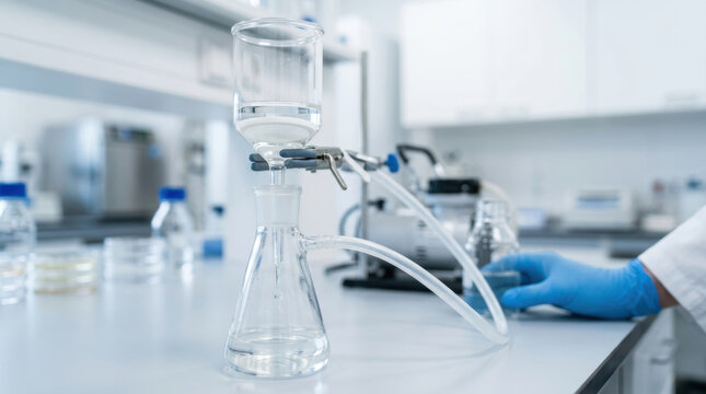 Antimicrobial resistance research laboratory glassware supports scientific analysis and sterile sample preparation with careful laboratory