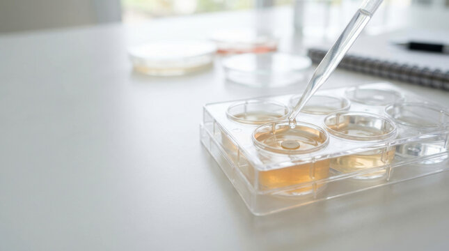 Antimicrobial resistance research in laboratory studies cell culture using pipette