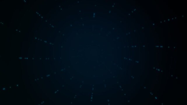 Dark Blue Abstract Pixel Mosaic Circle Tunnel Background Animation.