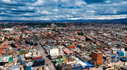 Obraz premium Vista aérea Panorámica de Bogotá Colombia