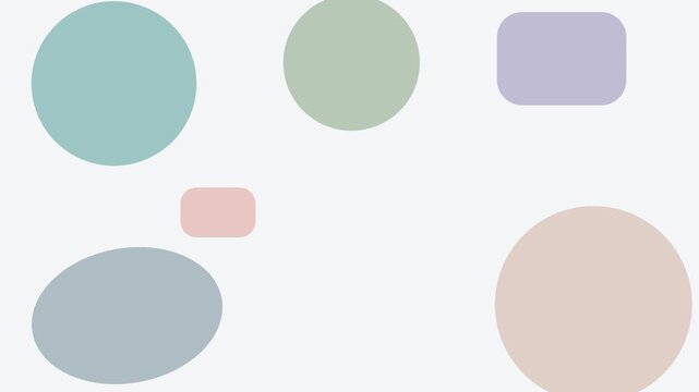 Minimalist Motion Graphics of Pastel Geometric Shapes Floating on Clean Background