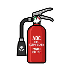 Obraz premium Red Fire Extinguisher Isolated on White Background