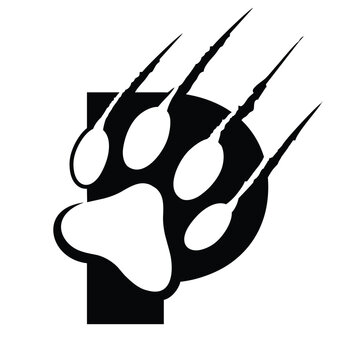 Initial Letter P and Claw, Scratch Logo Design Vector