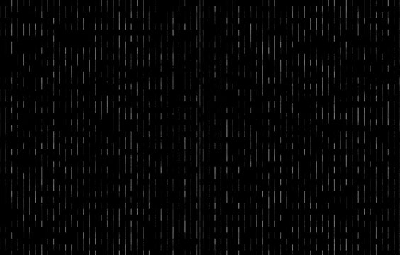 Random vertical white dashed lines scattered across a plain black grainy background in a rain-like pattern