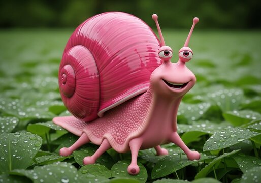 Joyful Pink Traveler, Dew-Kissed Greens