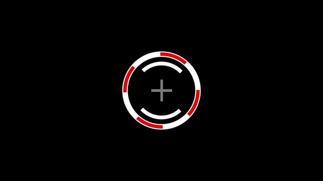 Rotating circular radar segments on Transparent Background seamless loop target tracking interface.