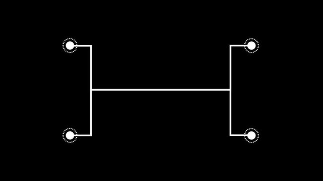 Four callout Hud elements animation Isolated. Call out Hud design, four call out Hud elements frame lines callout animation.