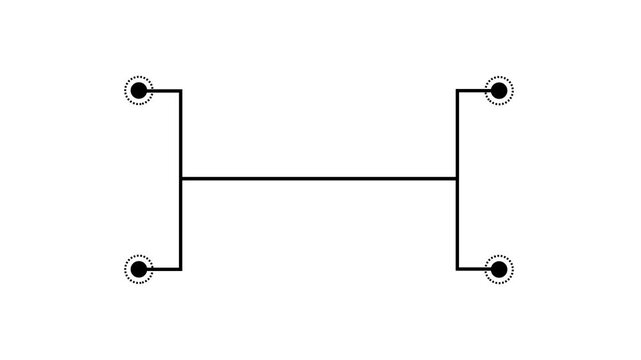 Four callout Hud elements animation. Call out Hud design, four call out Hud elements frame lines callout animation.