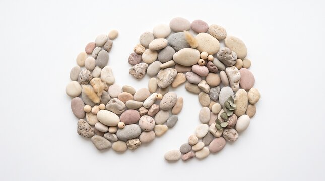 092 92 Abstract boho arrangement of pastel neutral peb Pastel pebbles 