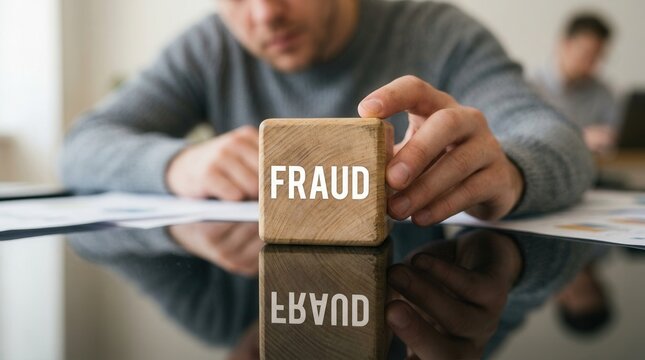 Business Fraud Concept Illustrated With Wooden Block