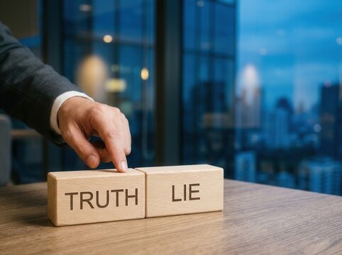 Choosing Between Truth And Lie Decision Making Concept