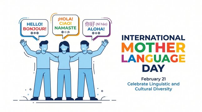 International mother language day celebration illustration