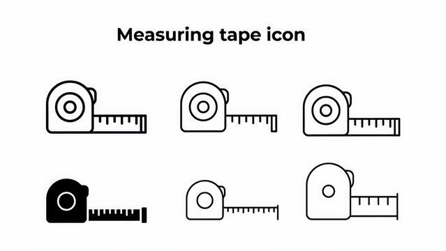 Measuring tape icons set isolated on white background. Perfect for architecture and construction design projects.