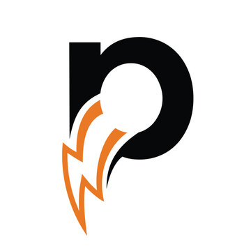 P logo energy vector for identity company. initial letter P with thunder bolt, template vector illustration for your brand.