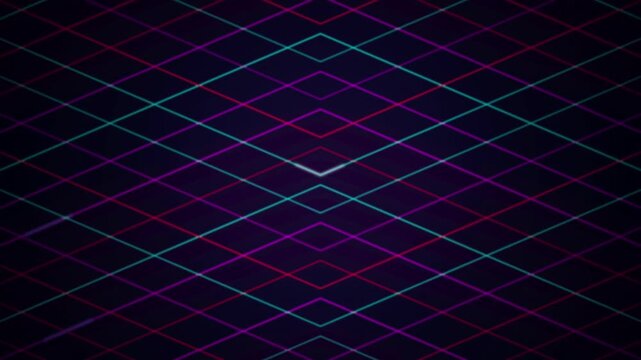 Retro synthwave geometric grid seamless loop motion background