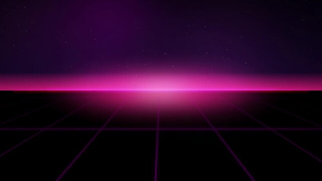 Synthwave grid floor forward dolly seamless loop motion background