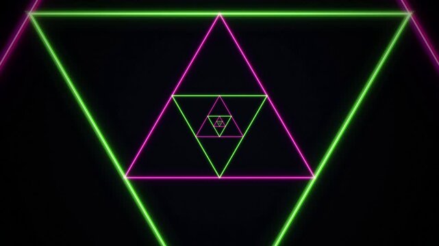Concentric triangles infinite zoom seamless loop motion background
