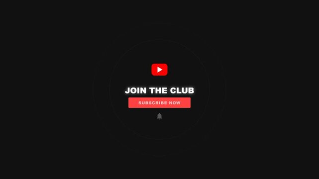 YouTube Call to Action Join the Club Subscribe Button Motion Graphic Overlay