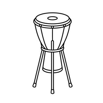 Outline of a djembe drum on a st