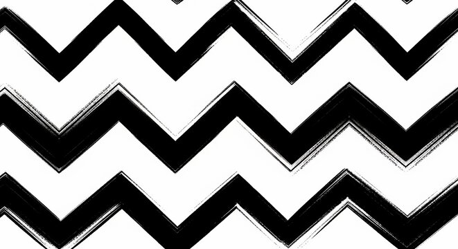 Bold Black and White Brushstroke Zigzag Pattern