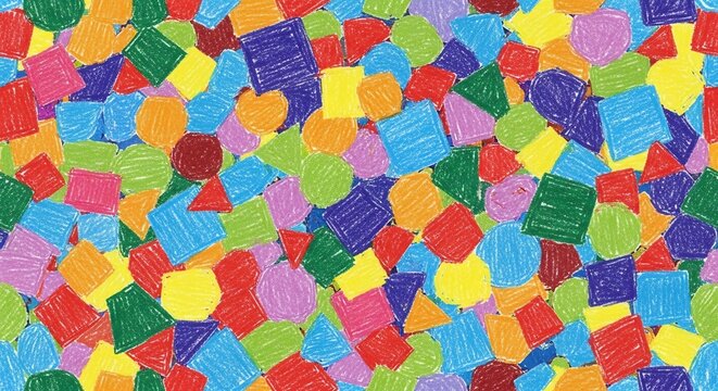 Colorful Geometric Shapes Scattered Pattern