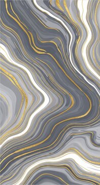 Abstract Grey and Gold Swirl Pattern, Marble Texture Background