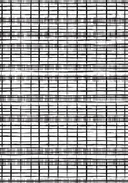 Textured Black and White Grid Pattern. Abstract Fabric Background. Geometric Stripe Design.