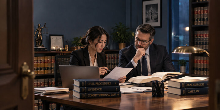 AI generated legal assistant verifying AI gathered case references law books approved records colleague professional library emphasizing accuracy responsibility