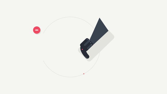 Minimalist Revolver Icon Rotating Around a Circular Path Animation