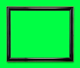Empty black frame green background, suitable as mockup
