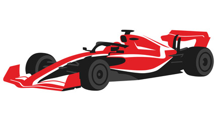 Obraz premium Red formula one racing car vector illustration isolated on white background