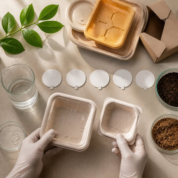 Compostable Food Packaging Breakdown Test for Sustainable Materials Validation